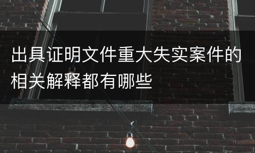 出具证明文件重大失实案件的相关解释都有哪些