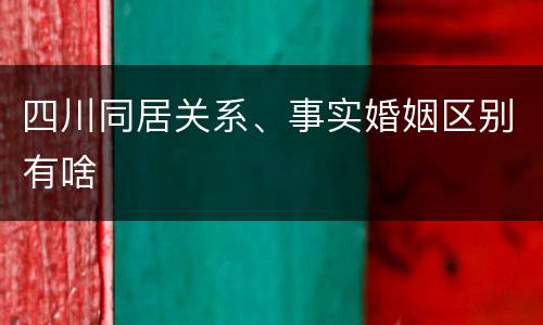 四川同居关系、事实婚姻区别有啥