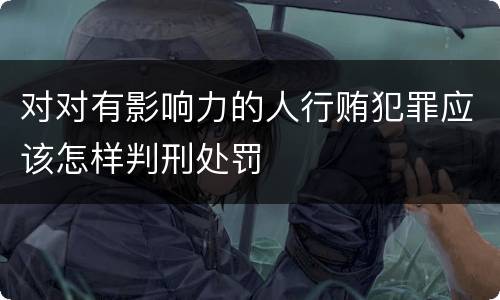 对对有影响力的人行贿犯罪应该怎样判刑处罚