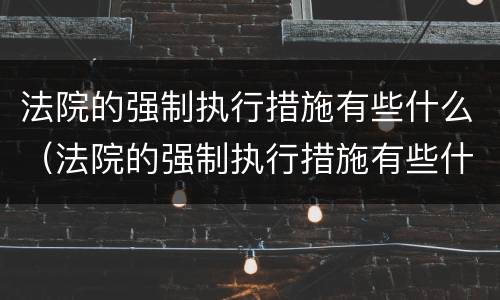 法院的强制执行措施有些什么（法院的强制执行措施有些什么内容）