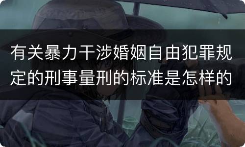 有关暴力干涉婚姻自由犯罪规定的刑事量刑的标准是怎样的