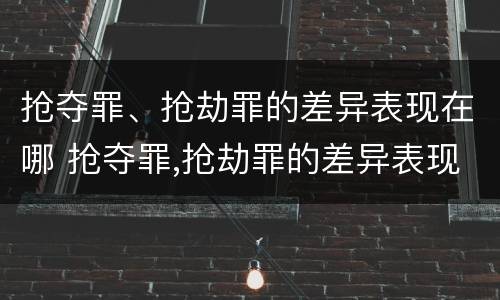 抢夺罪、抢劫罪的差异表现在哪 抢夺罪,抢劫罪的差异表现在哪些