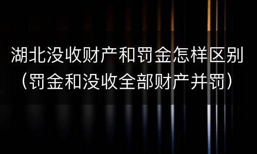 湖北没收财产和罚金怎样区别（罚金和没收全部财产并罚）