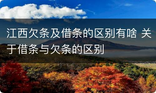 江西欠条及借条的区别有啥 关于借条与欠条的区别