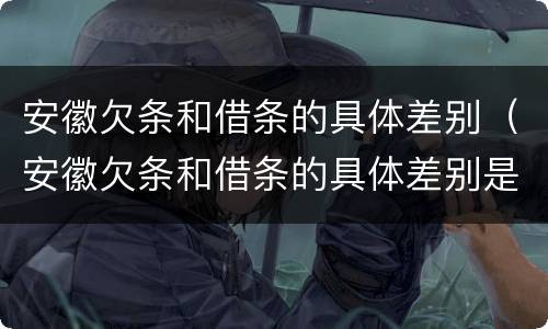 安徽欠条和借条的具体差别（安徽欠条和借条的具体差别是什么）