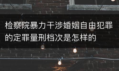检察院暴力干涉婚姻自由犯罪的定罪量刑档次是怎样的
