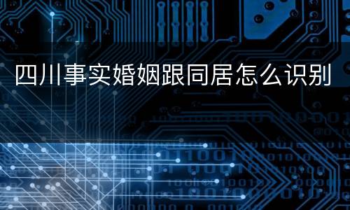 四川事实婚姻跟同居怎么识别