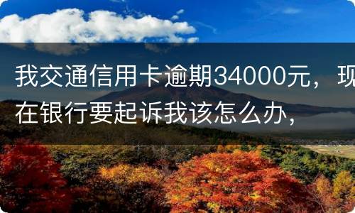 我交通信用卡逾期34000元，现在银行要起诉我该怎么办，