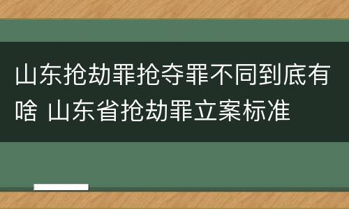 山东抢劫罪抢夺罪不同到底有啥 山东省抢劫罪立案标准