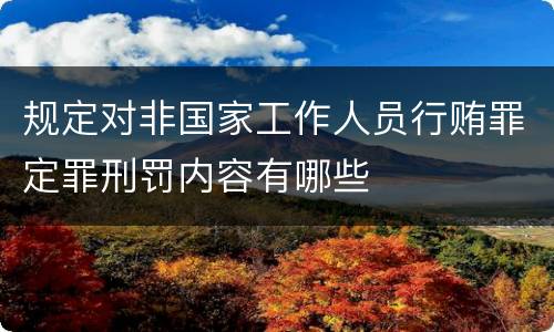 规定对非国家工作人员行贿罪定罪刑罚内容有哪些