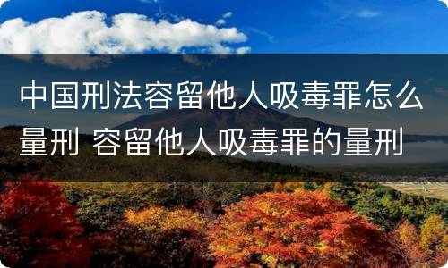 中国刑法容留他人吸毒罪怎么量刑 容留他人吸毒罪的量刑