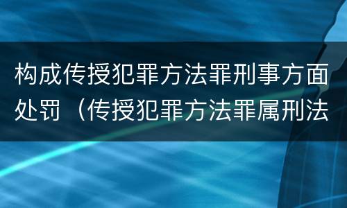 构成传授犯罪方法罪刑事方面处罚（传授犯罪方法罪属刑法规定的）
