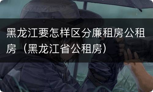 黑龙江要怎样区分廉租房公租房（黑龙江省公租房）