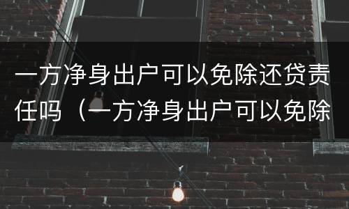 一方净身出户可以免除还贷责任吗（一方净身出户可以免除还贷责任吗）