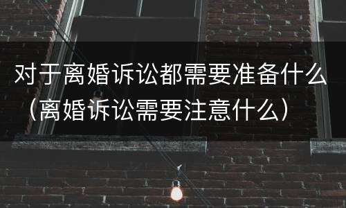对于离婚诉讼都需要准备什么（离婚诉讼需要注意什么）