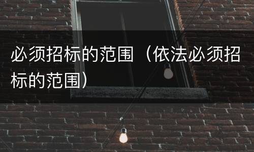 必须招标的范围（依法必须招标的范围）