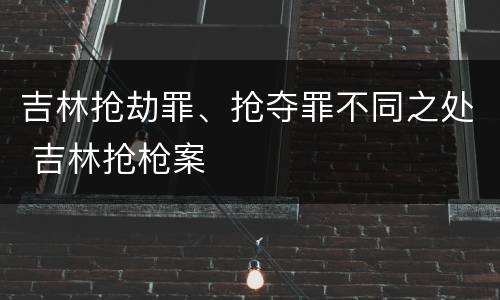 吉林抢劫罪、抢夺罪不同之处 吉林抢枪案