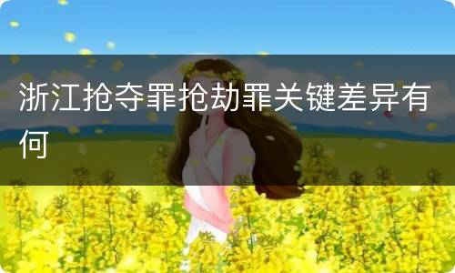 浙江抢夺罪抢劫罪关键差异有何