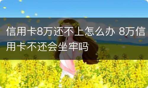 信用卡8万还不上怎么办 8万信用卡不还会坐牢吗