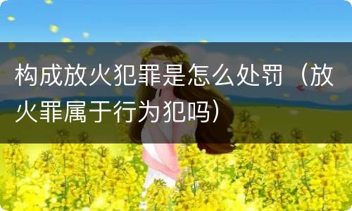 构成放火犯罪是怎么处罚（放火罪属于行为犯吗）