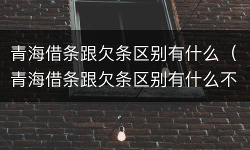 青海借条跟欠条区别有什么（青海借条跟欠条区别有什么不一样）