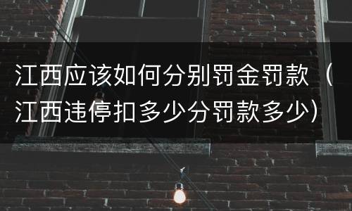 江西应该如何分别罚金罚款（江西违停扣多少分罚款多少）