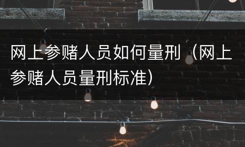 网上参赌人员如何量刑（网上参赌人员量刑标准）