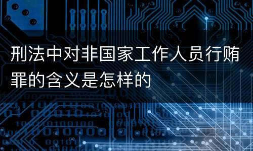 刑法中对非国家工作人员行贿罪的含义是怎样的