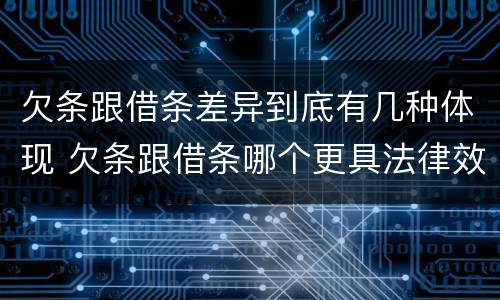 欠条跟借条差异到底有几种体现 欠条跟借条哪个更具法律效益