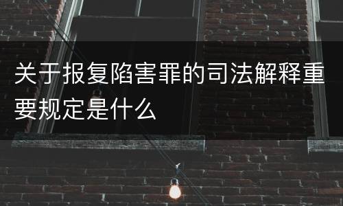 关于报复陷害罪的司法解释重要规定是什么
