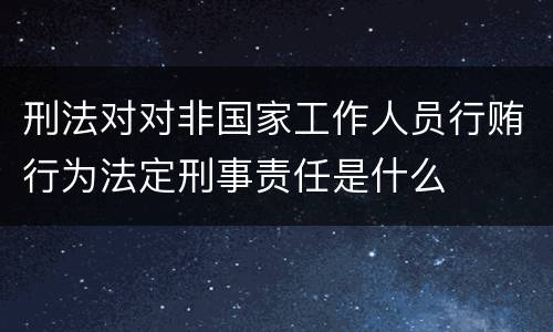 刑法对对非国家工作人员行贿行为法定刑事责任是什么