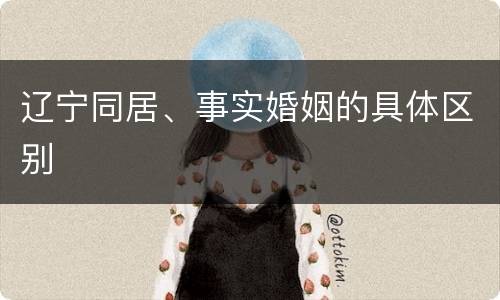 辽宁同居、事实婚姻的具体区别