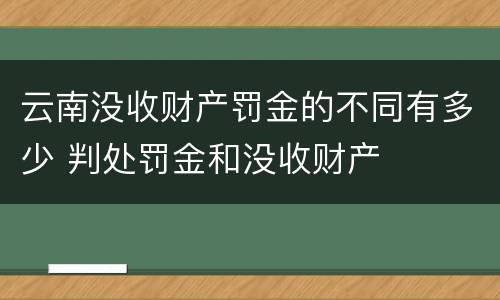云南没收财产罚金的不同有多少 判处罚金和没收财产