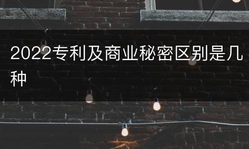 2022专利及商业秘密区别是几种