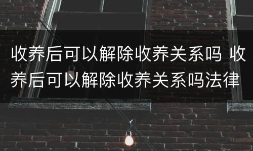 收养后可以解除收养关系吗 收养后可以解除收养关系吗法律