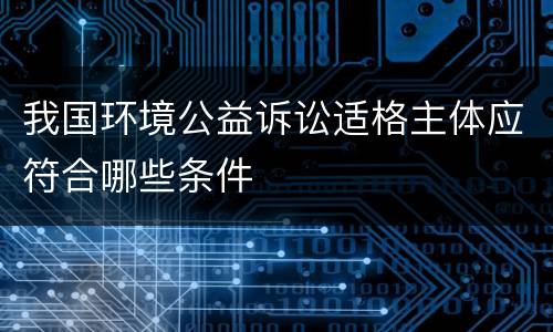我国环境公益诉讼适格主体应符合哪些条件