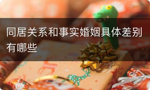 同居关系和事实婚姻具体差别有哪些