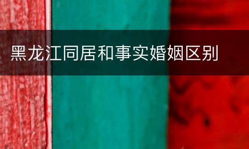 黑龙江同居和事实婚姻区别
