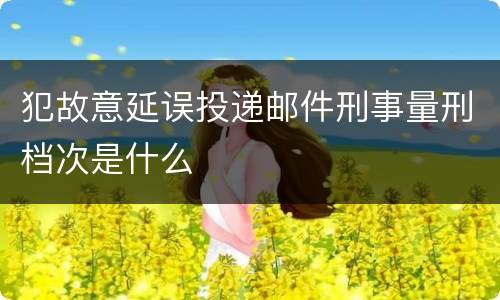 犯故意延误投递邮件刑事量刑档次是什么