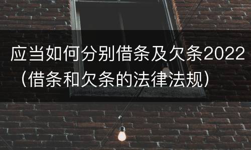 应当如何分别借条及欠条2022（借条和欠条的法律法规）