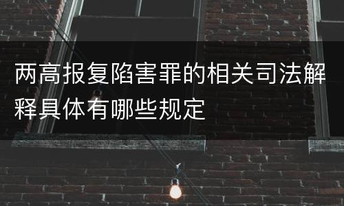 两高报复陷害罪的相关司法解释具体有哪些规定