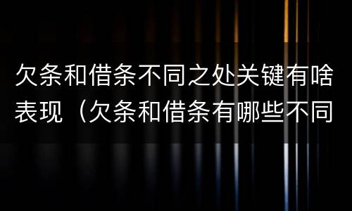 欠条和借条不同之处关键有啥表现（欠条和借条有哪些不同点）