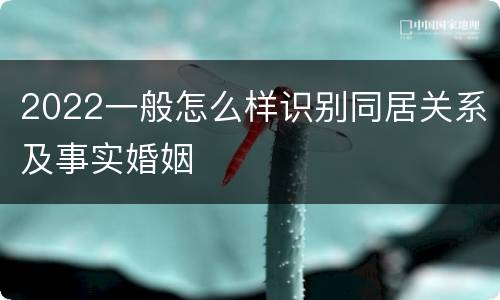 2022一般怎么样识别同居关系及事实婚姻