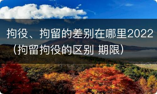 拘役、拘留的差别在哪里2022（拘留拘役的区别 期限）