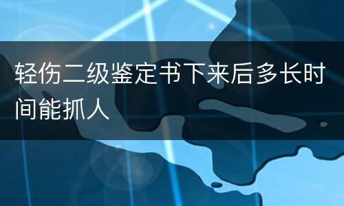 轻伤二级鉴定书下来后多长时间能抓人