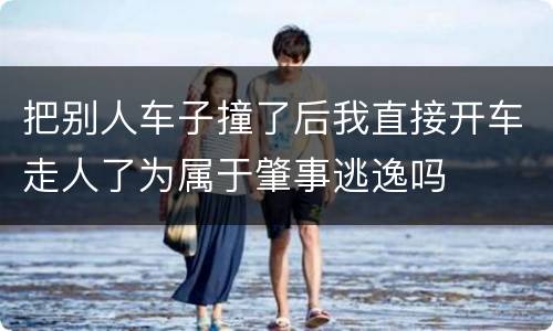 把别人车子撞了后我直接开车走人了为属于肇事逃逸吗