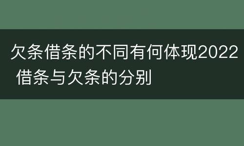 欠条借条的不同有何体现2022 借条与欠条的分别