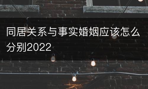 同居关系与事实婚姻应该怎么分别2022