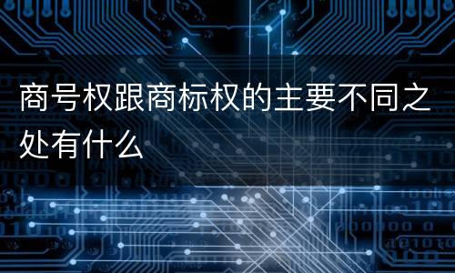 商号权跟商标权的主要不同之处有什么