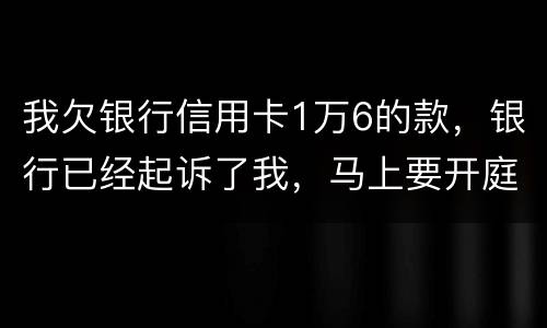 我欠银行信用卡1万6的款，银行已经起诉了我，马上要开庭了，会判刑吗